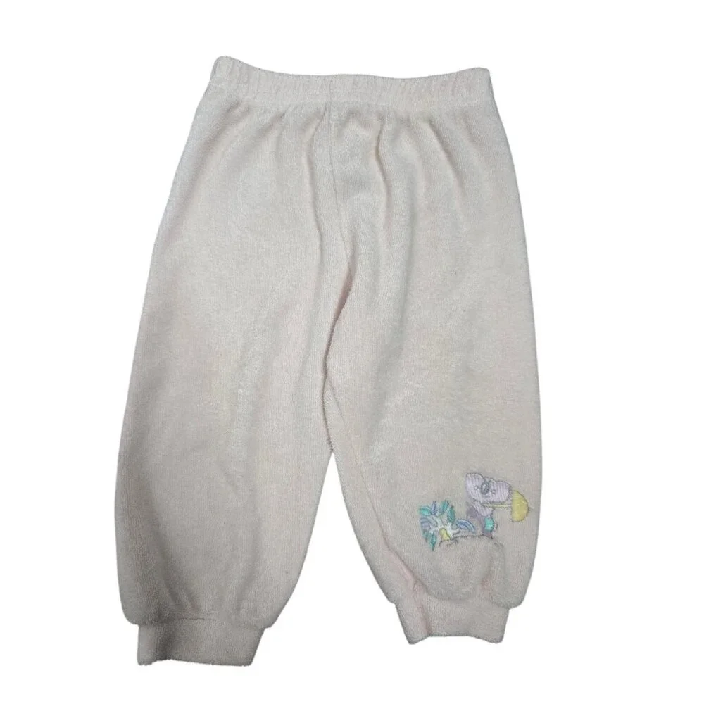 Vintage 90s Carter's Pastel Pink Terrycloth Beach Pants 9M